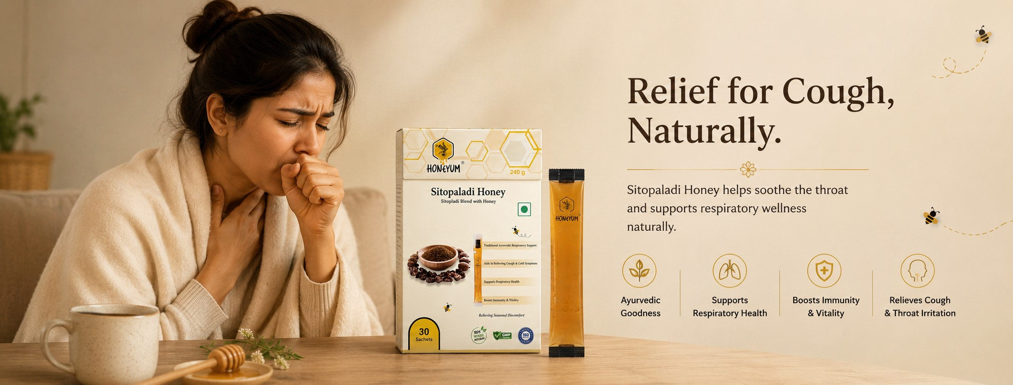 Honeyum Cough Relief Banner