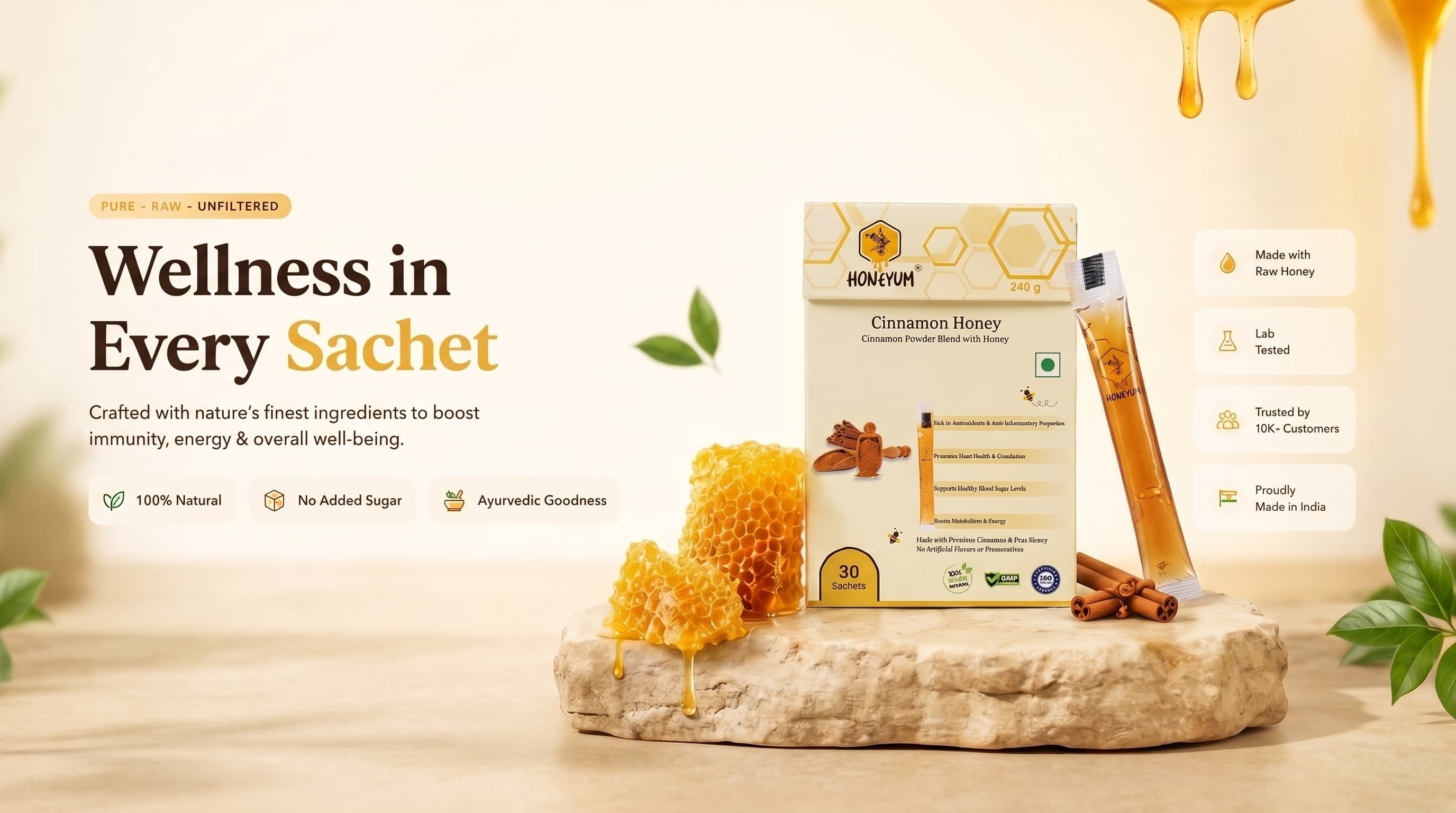 Honeyum Wellness Sachet Banner